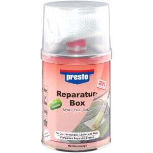 Presto Reparaturbox 1kg für Durchrostungen, Löcher und Risse an Metall, Holz und Beton.