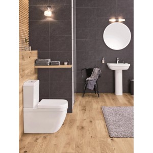 Grohe Euro Keramik Aufsatz-Spülkasten in Alpinweiß im modernen Bad.