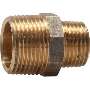 Gewinde-Reduziernippel aus Rotguss, 26,4 mm (R 3/4) x 33,3 mm (R 1) für Gewindefittings.