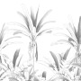 Komar Vlies Fototapete Musa, 400x280cm, mit skizzenhaften Palmen und Bananenstauden.