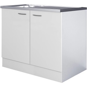 Flex-Well Classic Komplettspüle 100 x 60 cm Wito Weiß mit Auflagespüle