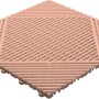 Terracottafarbene Florco Kunststoff-Klickfliese classic, 40x40 cm, mit offenem Gittermuster.