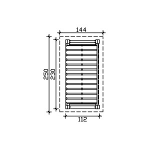 Skan Holz Holzunterstand Holm 1 Anthrazit 250 cm x 144 cm