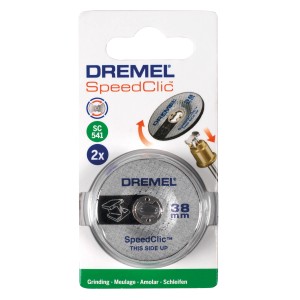 Dremel Schleifscheibe EZ SpeedClic SC541, 2er-Pack, 38mm Durchmesser für Miniaturwerkzeuge.