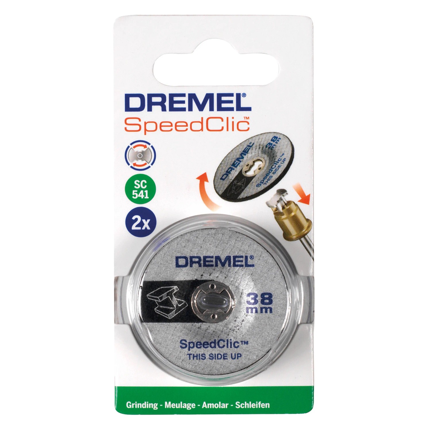 Dremel Schleifscheibe EZ SpeedClic SC541, 2er-Pack, 38mm Durchmesser für Miniaturwerkzeuge.
