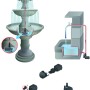 Heissner Aqua Stark Eco Teichpumpe 2100 l/h: Illustration von Anwendungsbeispielen und Produktdetails.