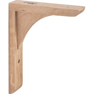 Holzkonsole aus Eiche, 22x18cm, zur Befestigung von Wandregalen.