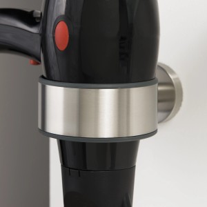 Tiger Föhnhalter Boston mit Föhn, Edelstahl gebürstet, zur Wandmontage