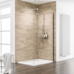 Schulte Walk In MasterClass Dusche mit Echtglas und Chromoptik, freistehend.