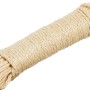 Aufgerollte, beige Wäscheleine aus Sisal, 20 m lang.