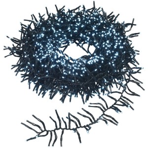 LED-Büschellichterkette 1.152 LEDs Kaltweiß Schwarzes Kabel 11,2 m