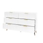 okwish Sideboard mit Schubladen Stauraum Wohnzimmer Elegant Modern 120x77x40cm Weiß
