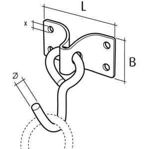 Conacord Hängemattenhaken aus Stahl, 9,5 mm Durchmesser, 65 mm Länge, zur Befestigung von Hängematten.
