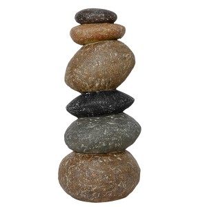 Bunte Deko-Figur Stapelsteine aus Polymagnesium, 41 cm hoch, für die Gartendekoration.