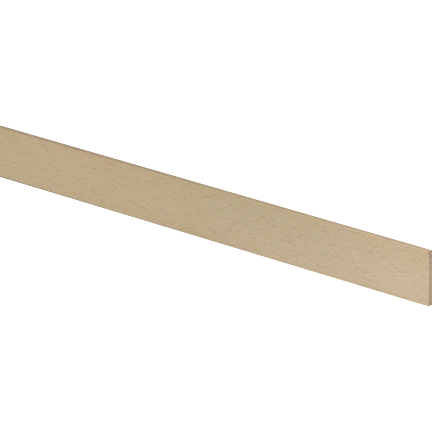 Rohe Flachleiste aus Buche, 3x29x950 mm, ideal für Bastelarbeiten und Innenausbau.