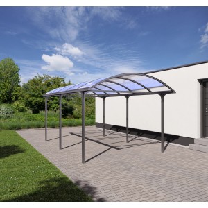 KGT Runddach Carport Elbe, 312x531 cm, aus Aluminium mit Doppelstegplatten.