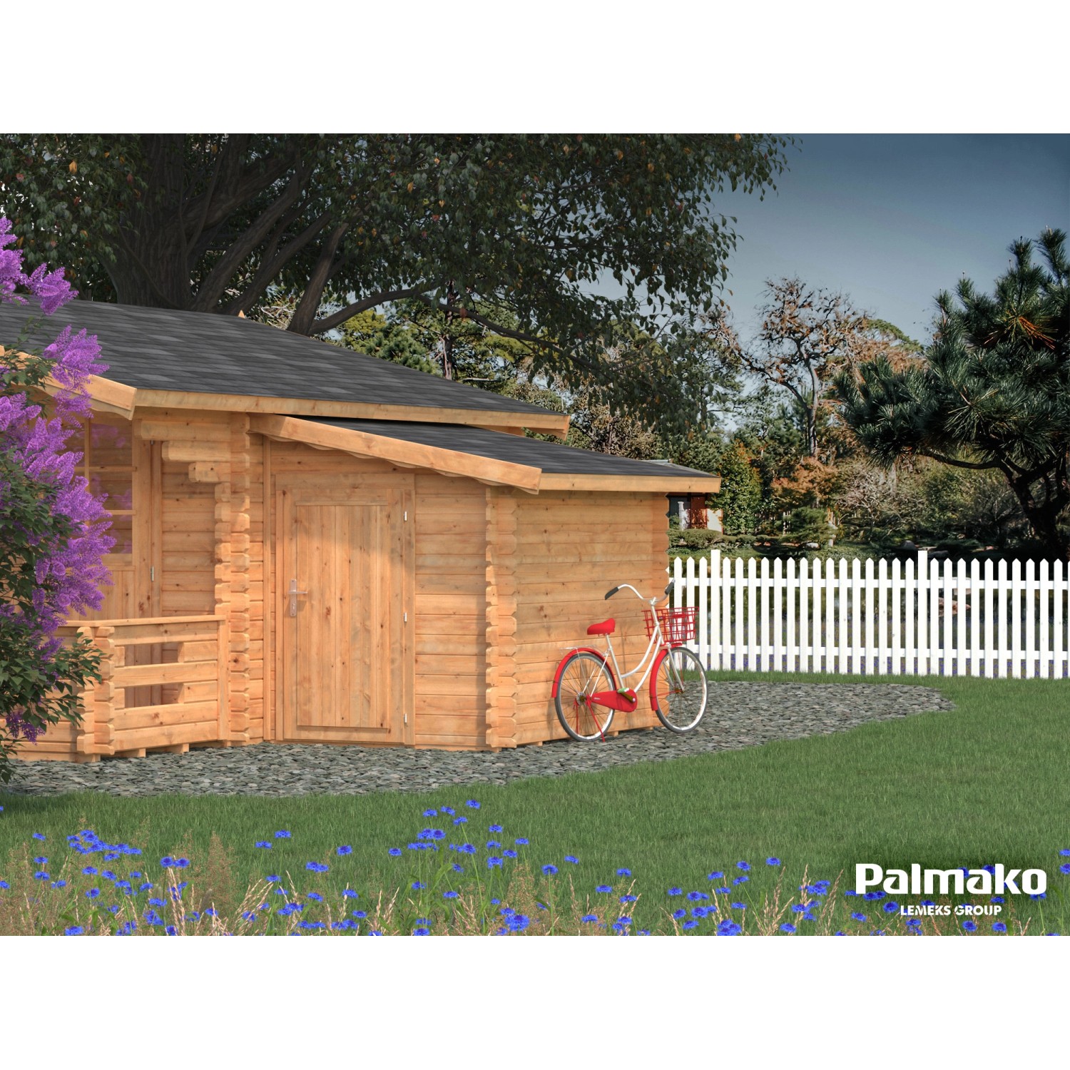 Palmako Anbauschuppen für HolzGartenhäuser Braun tauchgrundiert 153 cm
