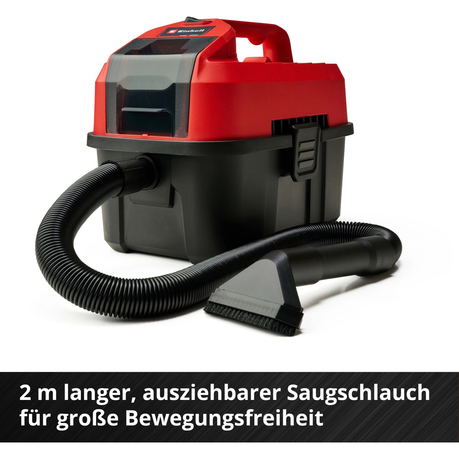 Einhell Akku-Nass-Trockensauger TE-VC 18/10 Li-Solo mit Schlauch und Düse.
