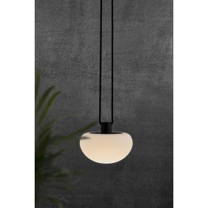 Schwarze Nordlux Sponge Akku-Pendelleuchte, Ø 20,5 cm, für Innen & Außen. Dekoleuchte mit warmem Licht.