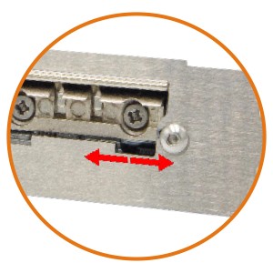 Detailaufnahme der Splendoor Tagesfalle für Thermospace Prime Haustür (DIN links), mit Schließblech.