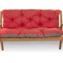 Rote Setgarden Bankauflage, 170x60x50cm, für 3-Sitzer Gartenbänke. Bequemes Outdoor Sitzkissen mit Rückenlehne.