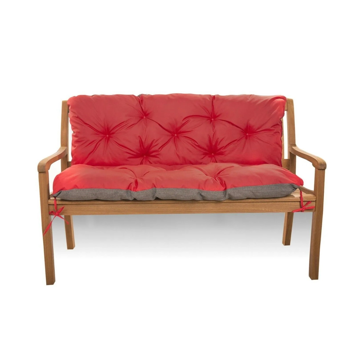 Rote Setgarden Bankauflage, 170x60x50cm, für 3-Sitzer Gartenbänke. Bequemes Outdoor Sitzkissen mit Rückenlehne.