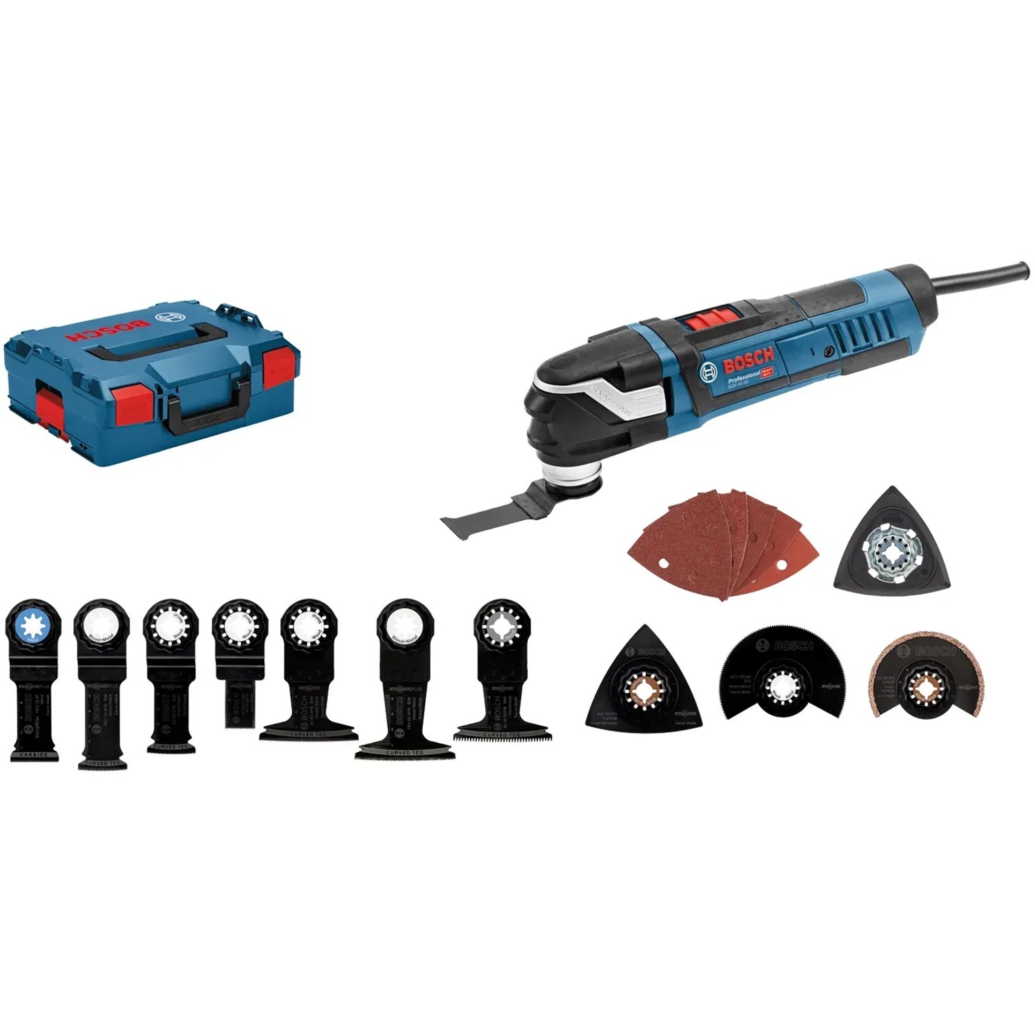 Bosch Professional GOP 40-30 Multicutter mit Zubehör und L-Boxx. Multifunktionswerkzeug für diverse Anwendungen.