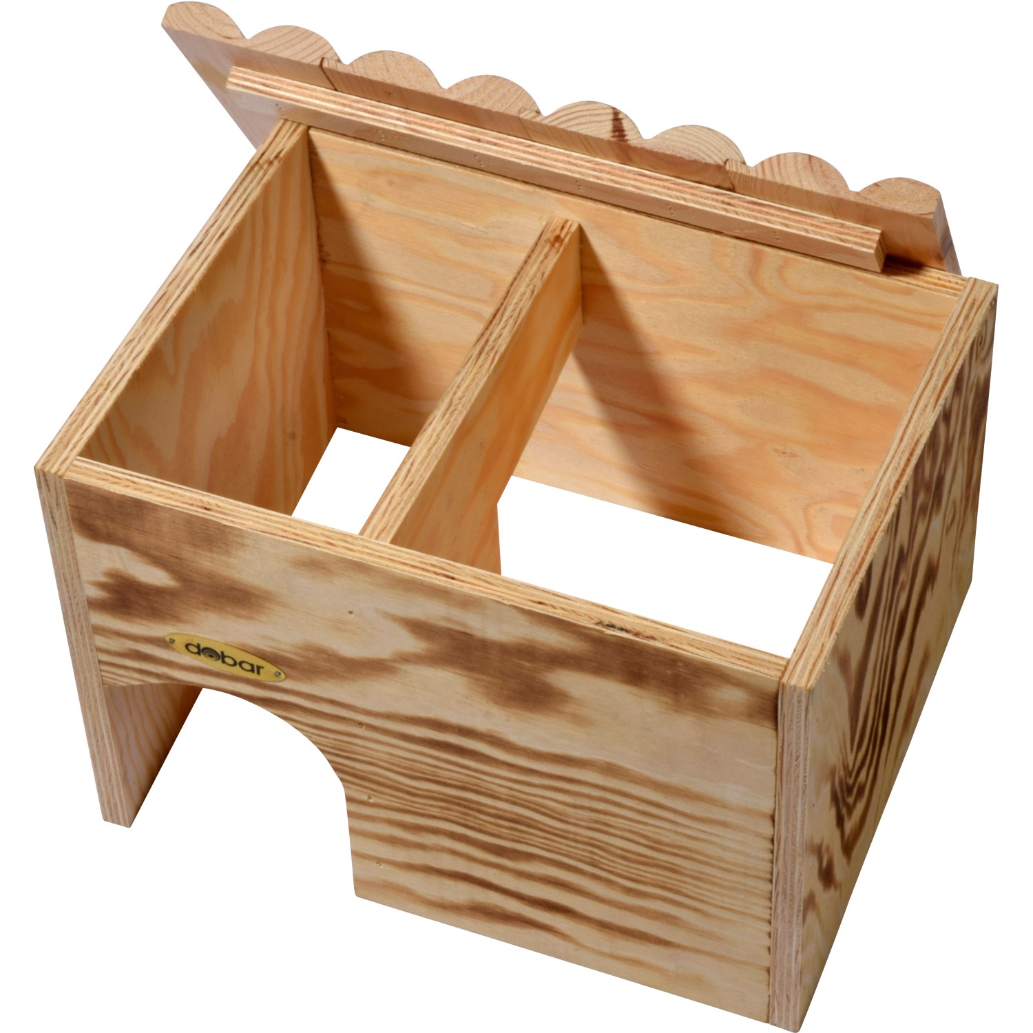 Dobar Igelhaus Bausatz, geflammtes Kiefernholz, Labyrintheingang, 30,5x26,5x24 cm, FSC® zertifiziert.