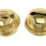 Zwei goldfarbene Rollenglöckchen (9 mm) für Schmuckbasteln.