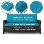 Blaues Gartenkissen-Set für 2-Sitzer Polyrattan-Gartensofa, Bezug abnehmbar und wasserabweisend.