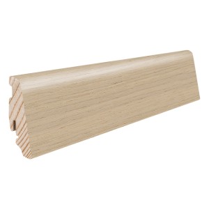 Sockelleiste Eiche Lichtweiß, geölt, 58x19x2200 mm, für einen harmonischen Bodenabschluss.