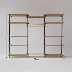 Ar Shelving Deco Set Garderobe, 185x235x35 cm, mit Regalböden und Kleiderstange.