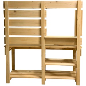 Home Deluxe Spielküche Mandu aus Holz mit Ablageflächen und Durchreiche.