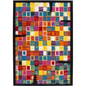 Moderner Teppich Blur 385 Multicolor, 80x150 cm mit farbenfrohem, abstraktem Muster.