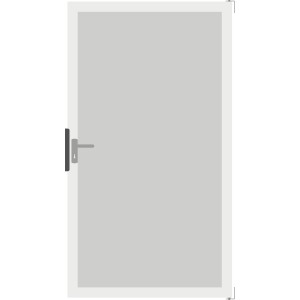 GroJa Ambiente DIN links mit Alu-Rahmen komplett Satiniert 100 x 180 x 0,8 cm