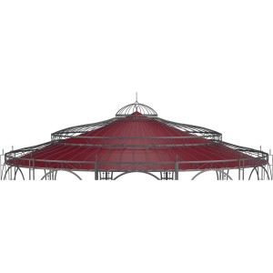 Eleo Sonnensegel Toskana Ø 550 cm für Pavillon Toskana Weinrot