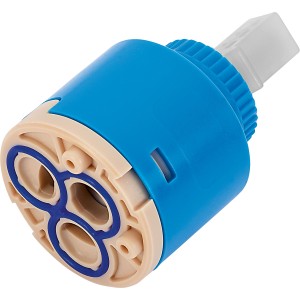 Keramikkartusche Ø 35 mm für Küchenarmatur, blau/beige, Ersatzteil zur Durchfluss- und Temperaturregelung.