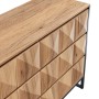 okwish Sideboard mit Metallbeinen Erhöhten Türen Wohnzimmer 120x40x80cm Schwarz Natur_10