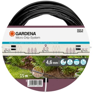 Gardena Tropfrohr Erweiterungs-Set, 15m, für Micro-Drip-Systeme zur Bewässerung von Reihenpflanzen.