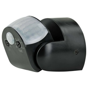 Schwarzer AP Bewegungsmelder ECO A6 180°/360° für Wand- oder Deckenmontage.