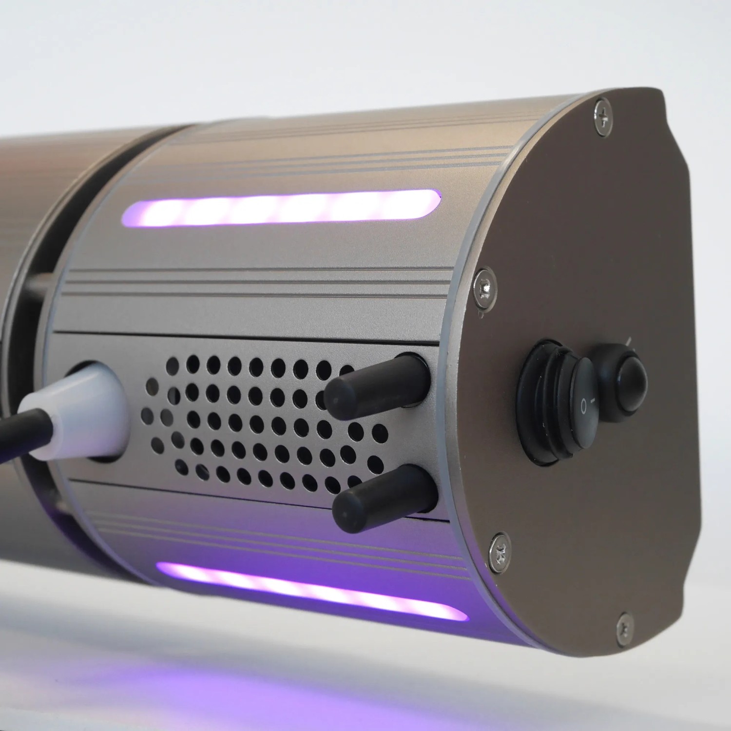 VASNER Appino BEATZZ Terrassenheizstrahler mit Bluetooth Musikbox, 2000W, Grau, Detailansicht