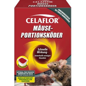 Celaflor Mäuse-Portionsköder: Köderbox mit Portionsbeuteln zur Mäusebekämpfung im Haus.