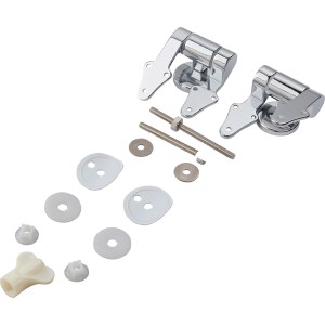 baliv Befestigungsset für WC-Sitze, inklusive Scharniere, Schrauben und Muttern.