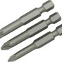 LUX Bit-Set Classic, 3-teilig für PZ-Schrauben aus Stahl, Größen PZ1, PZ2, PZ3.