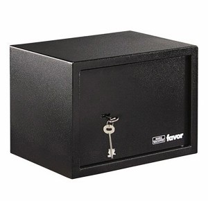 Burg Wächter Möbeltresor Favor S5 K, anthrazit, mit Schlüssel im Schloss.