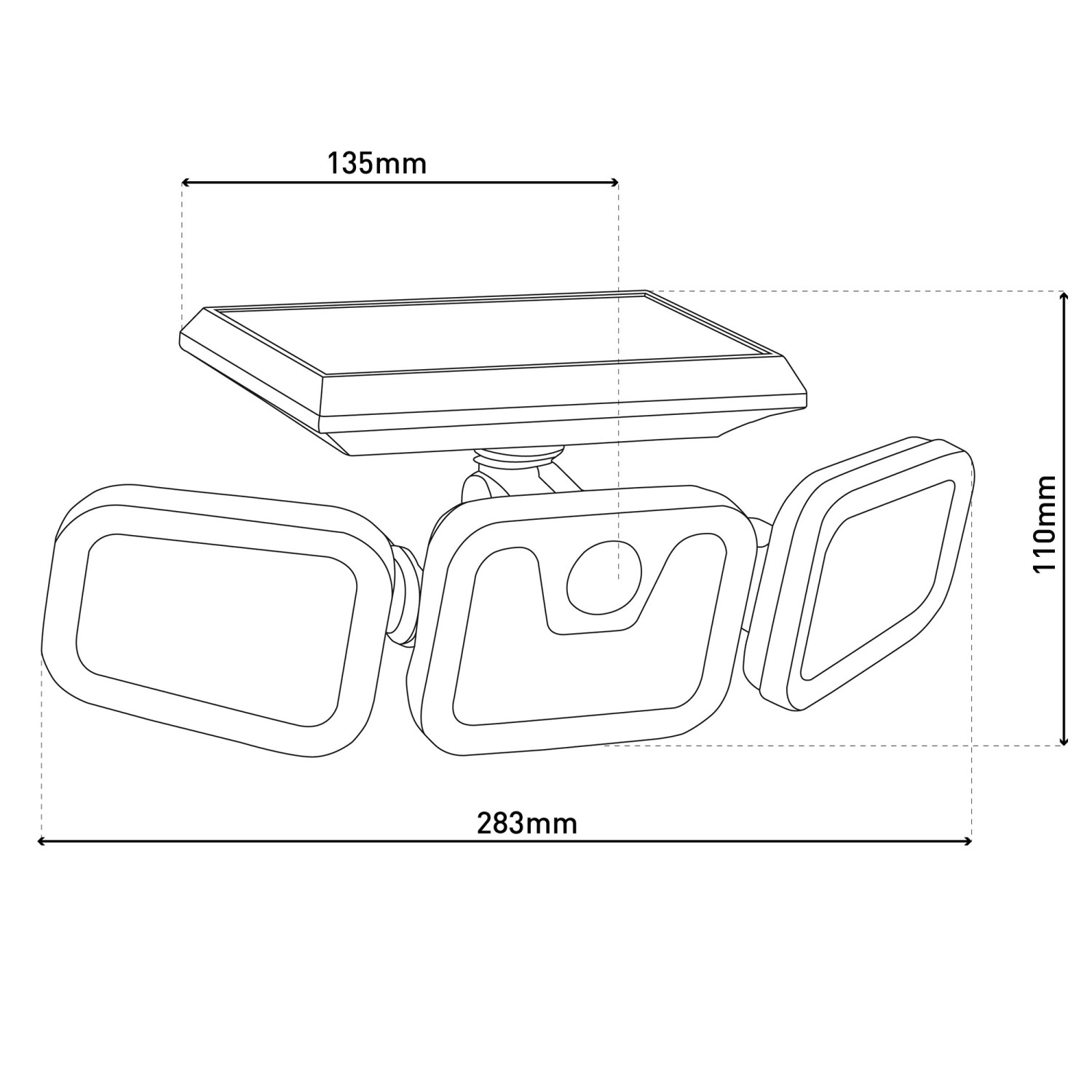 Abbildung der Näve LED Solar-Außenwandleuchte Pacita, Maße: 11 x 23,8 x 13,5 cm.