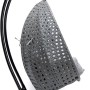 Grauer Home Deluxe Hängesessel Twin aus Polyrattan mit schwarzem Gestell.
