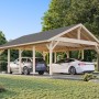 Palmako Carport Robert 555 x 732 cm Tauchgrundiert Transparent FSC®