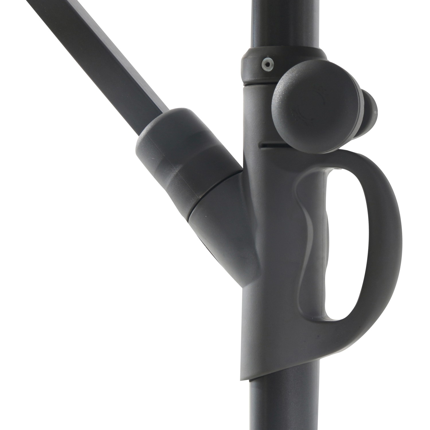 Detailaufnahme Kurbelmechanismus Ampelschirm Alvarado Beige Ø 300 cm