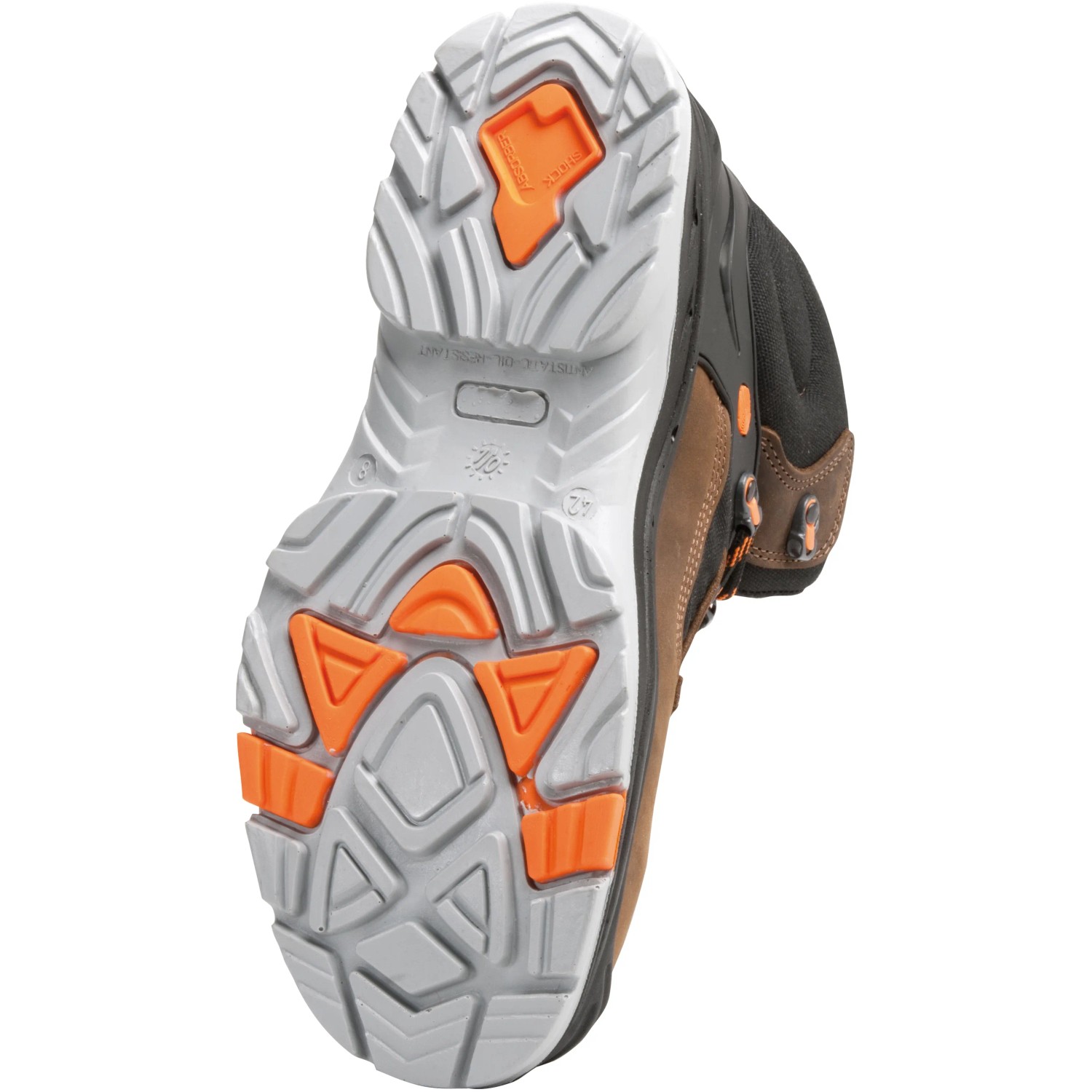 Herock Magnus High Compo S3 Arbeitsschuh in Braun, Sohle mit TPU-Einlagen.